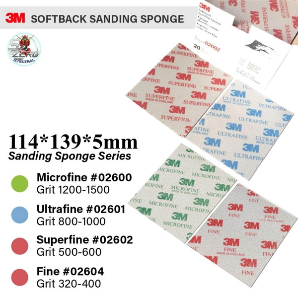Nhám xốp 3M chà nhám đánh bóng Soft sanding sponge 114*139*5mm