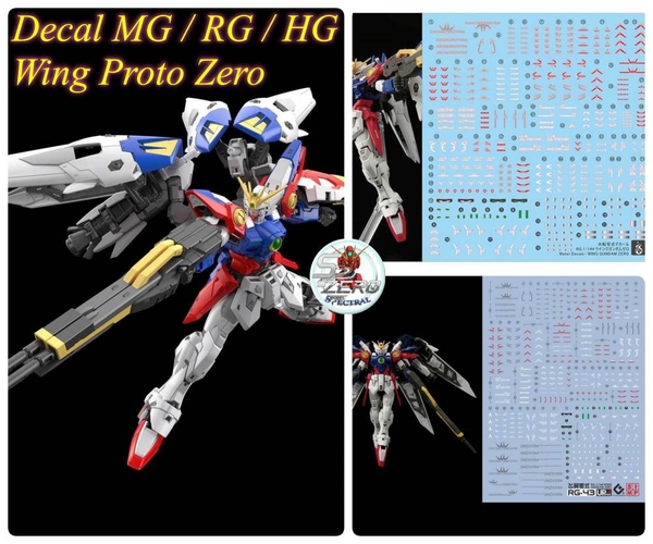 Decal nước dán mô hình Wing Proto Zero mg rg hg water sticker