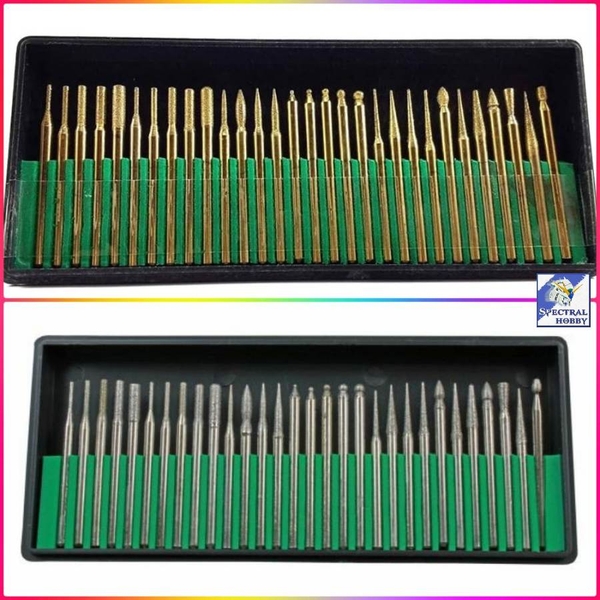 Bộ mũi mài 30pcs Diamond Set Shank 2.35mm Rotary Tool Hand Drill Abrasive Grinding Head