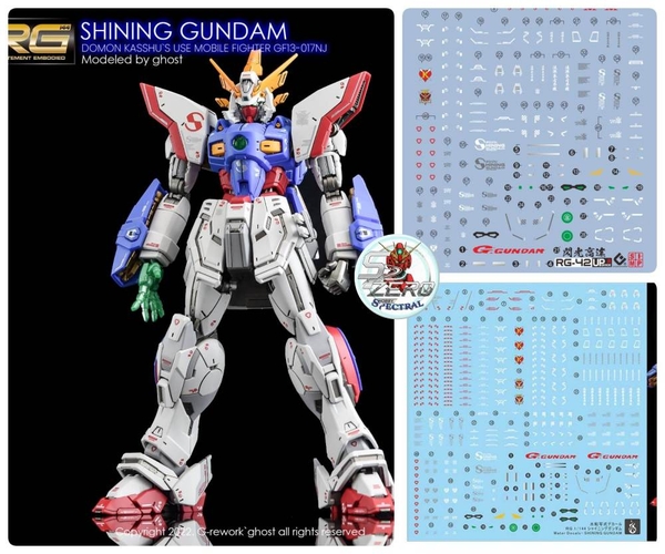 Decal nước dán mô hình Shining gundam mg rg water sticker