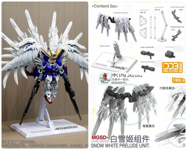 Phụ kiện DDB MGSD Snow White Prelude Unit + Action Base gunam Wing EW