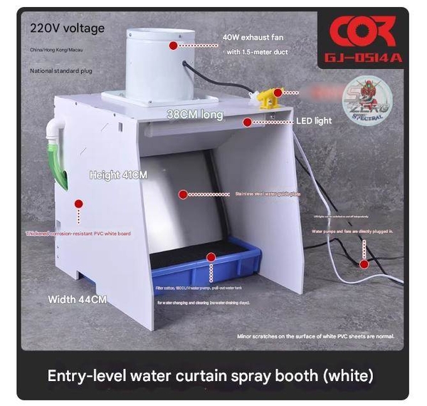 Hộp hút mùi sơn thác rèm nước 80W Water spray box CorMake