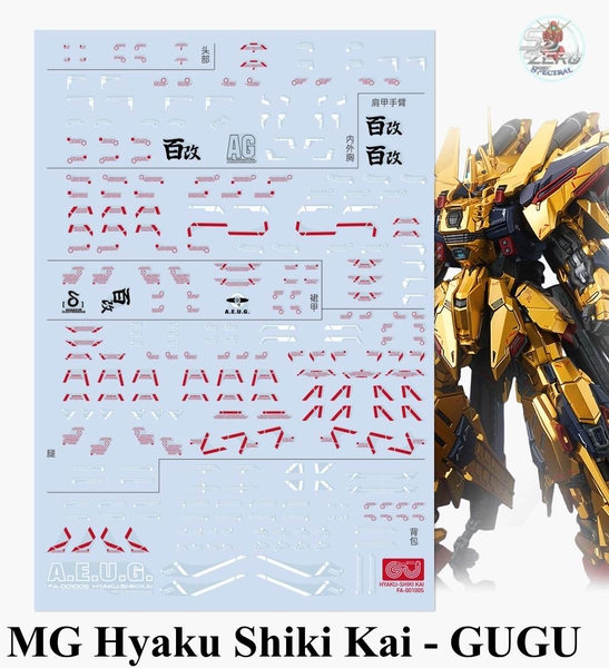 Decal nước Hyaku Shiki Kai MG HG các loại Water Sticker
