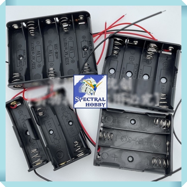 Hộp đế pin tiểu AA các cỡ có dây 2 3 4 5 6 pin
