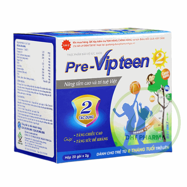 Cốm Pre-Vipteen 2 hỗ trợ tăng chiều cao và đề kháng cho trẻ