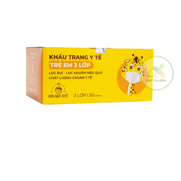 Khẩu trang Bông Bạch Tuyết trẻ em 3 lớp dành cho bé 6 -11 tuổi