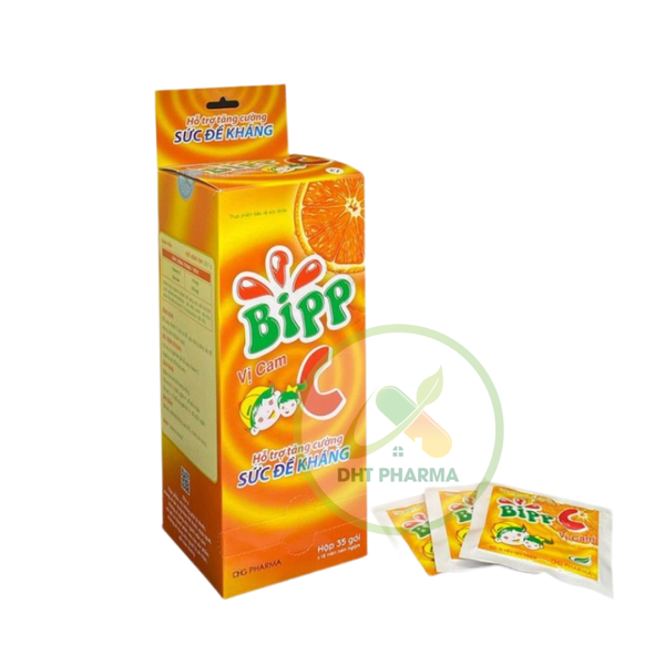 Kẹo ngậm Bipp C DHG bổ sung vitamin C hỗ trợ tăng đề kháng, bảo vệ thành mạch (Gói 10 viên/Hộp 35 gói)