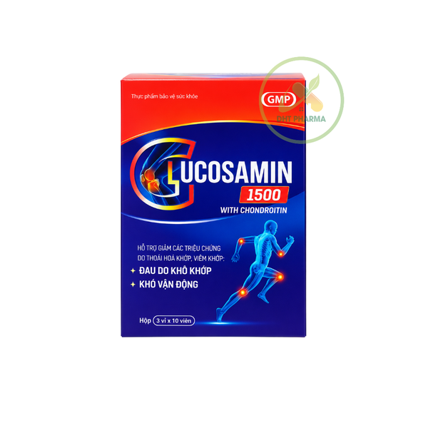 Glucosamin 1500 With Chondroitin - Hỗ Trợ Xương Khớp, Giảm Đau Do Khô Khớp, Khó Vận Động Hộp 30 Viên