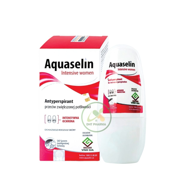 Lăn khử mùi Aquaselin Intensive women dành cho nữ dùng cho vùng nách đổ mồ hôi nhiều