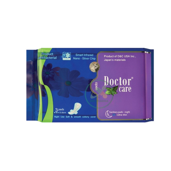 Băng vệ sinh ban đêm Doctor Care tinh chất thảo dược siêu mỏng siêu thấm siêu chống tràn