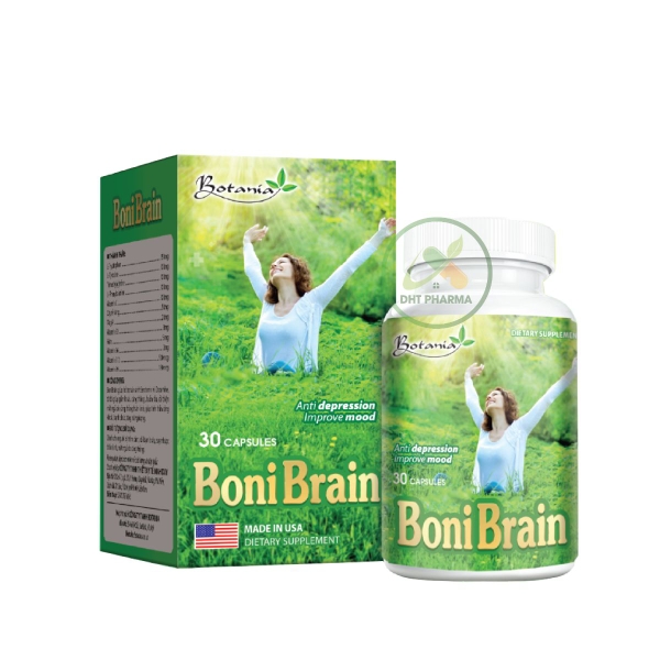 Boni Brain BOTANIA giảm âu lo, cải thiện giấc ngủ (Lọ 30 viên)