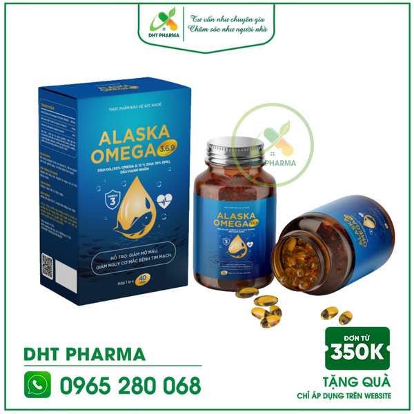 Viên Uống Alaska Omega 3 6 9  - Hỗ Trợ Giảm Mỡ Máu, Tốt Cho Tim Mạch Hộp 40 viên