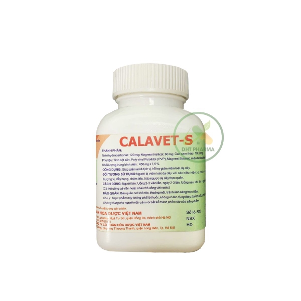 CALAVET-S hỗ trợ điều trị viêm loét dạ dày (Lọ 350 viên)