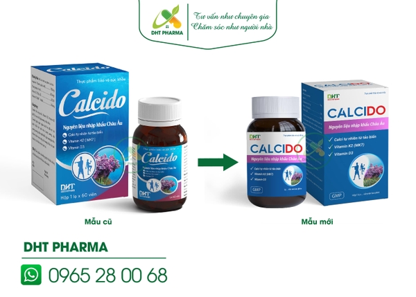 Calcido bổ sung Canxi, Vitamin D3, Vitamin K2 hỗ trợ xương răng chắc khỏe, hỗ trợ phòng ngừa loãng xương