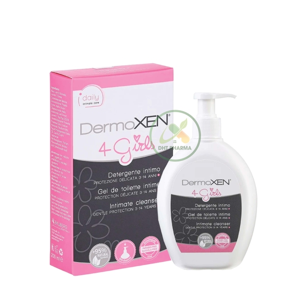 Dung dịch vệ sinh Dermoxen 4 Girls phòng viêm nhiễm hàng ngày cho bé gái 3-14 tuổi