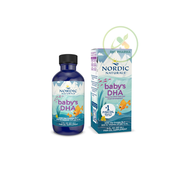 DHA Baby Nordic Naturals Hỗ trợ cải thiện thị lực, cải thiện nhận thức cho trẻ (Lọ 60ml)