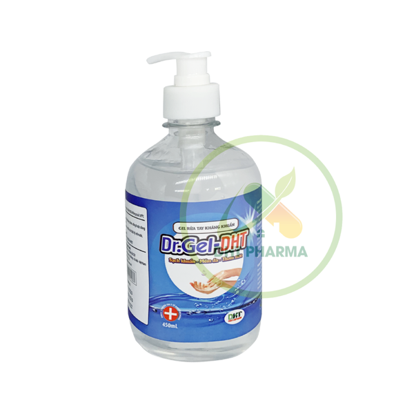 Gel rửa tay khô Dr.Gel-DHT kháng khuẩn, dưỡng ẩm dịu nhẹ cho da tay (Chai 450ml)