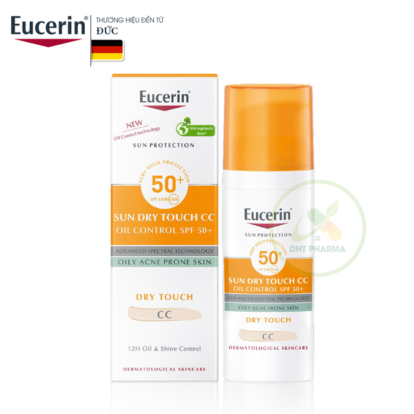 Kem chống nắng kiềm dầu, có màu Eucerin Sun Dry Touch CC Oil Control SPF50+ (Chai 50ml)