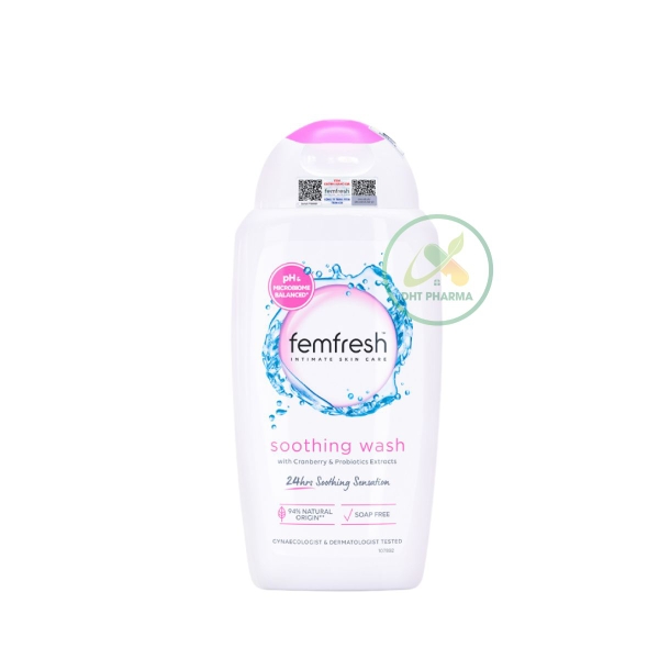 Dung dịch vệ sinh phụ nữ Femfresh Intimate Skin Care Soothing Wash làm sạch, diệt khuẩn, bảo vệ và duy trì độ pH ổn định cho vùng kín suốt 24h