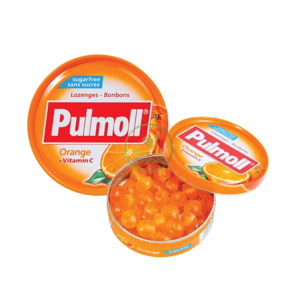Kẹo ngậm không đường Pulmoll Vị Cam bổ sung vitamin C làm dịu họng và giảm ho