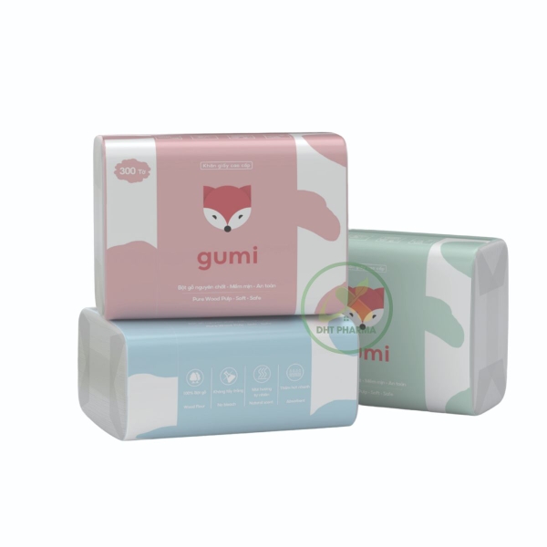 Khăn giấy rút GUMI 3 lớp (Bịch 300 tờ)