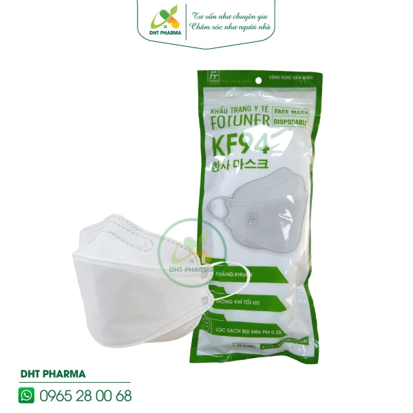Khẩu Trang y tế 4D KF94 Fotuner kháng khuẩn thông khí lọc bụi mịn