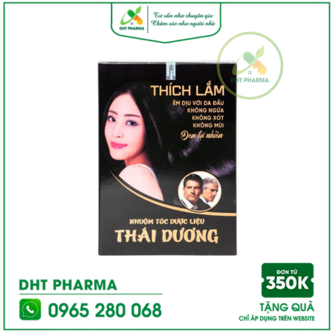 Nhuộm tóc Dược liệu Thái Dương cho tóc đen bóng tự nhiên hương thơm dễ chịu (Hộp 5gói)