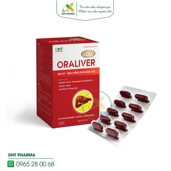 Oraliver Gold bổ gan, thanh nhiệt, giải độc gan, giảm dị ứng, mẩn ngứa (Hộp 60 viên)