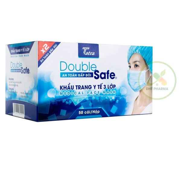 Khẩu trang y tế Doublesafe 3 lớp (Hộp 50 cái)