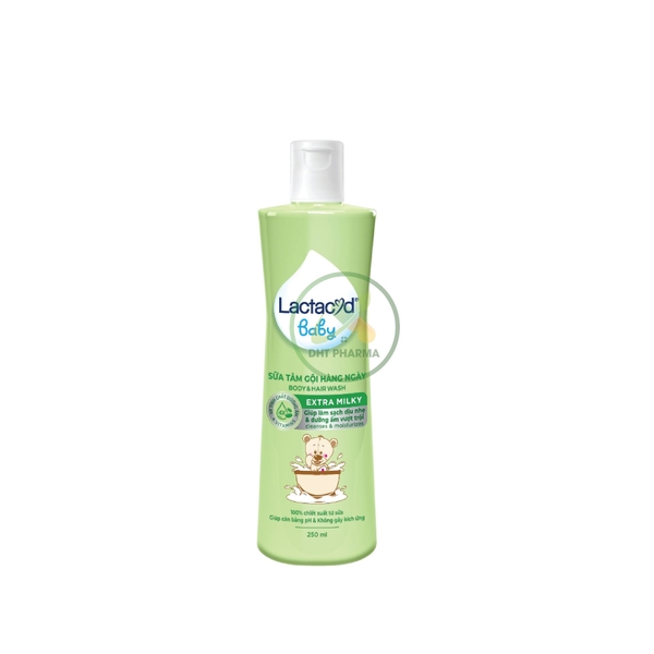 Sữa tắm gội hàng ngày cho trẻ Lactacyd Baby Extra Milky làm sạch dịu nhẹ, dưỡng ẩm vượt trội (Chai 500ml)