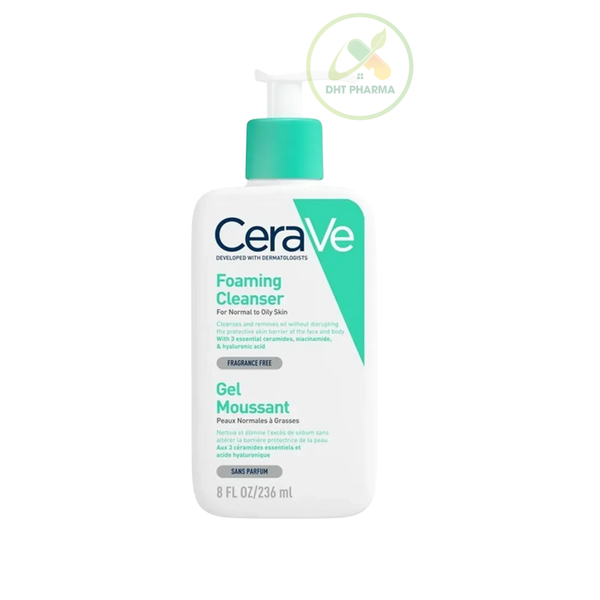 Sữa Rửa Mặt Tạo Bọt CeraVe Foaming Cleanser Dành Cho Da Thường Và Da Dầu (473ml)