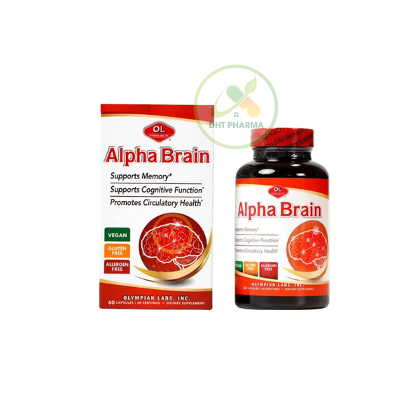 TPBVSK Alpha Brain hỗ trợ tăng cường tuần hoàn máu não, bổ não (Lọ 60 viên)