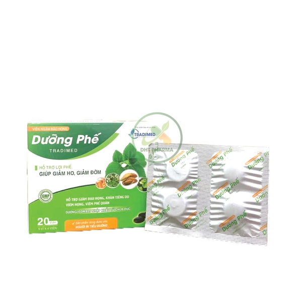 Viên Ngậm Bảo Họng Dưỡng Phế Tradimed hỗ trợ lợi thế, giảm ho, giảm đờm