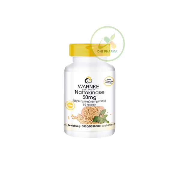 TPBVSK Warnke Nattokinase 50mg Hỗ Trợ Giảm Nguy Cơ Huyết Khối, Mỡ Máu, Đột Quỵ (Hộp 60 viên)