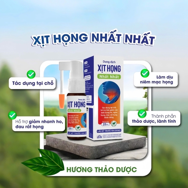 Xịt họng Nhất Nhất hỗ trợ giảm ngứa họng, ho, viêm họng (Chai 20ml)