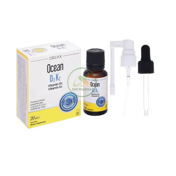 Xịt Ocean Vitamin D3K2 400IU tăng cường hấp thu canxi, giúp duy trì sức khỏe của xương, răng