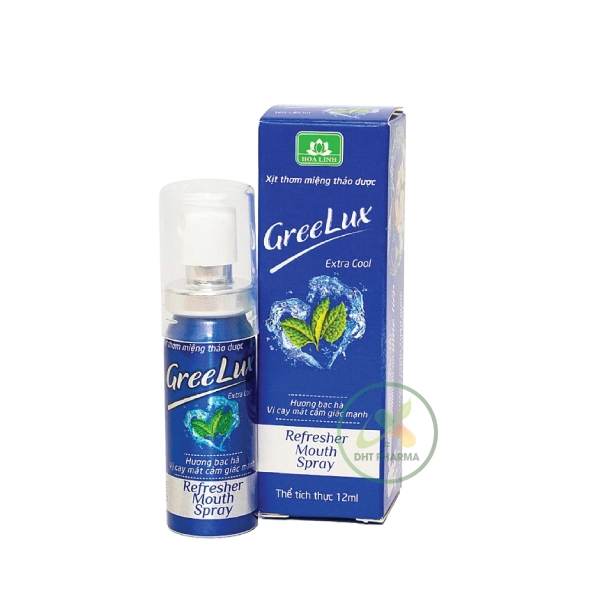 Xịt thơm miệng thảo dược GreeLux Extra Cool Hoa Linh khử mùi hôi miệng (Chai 12ml)