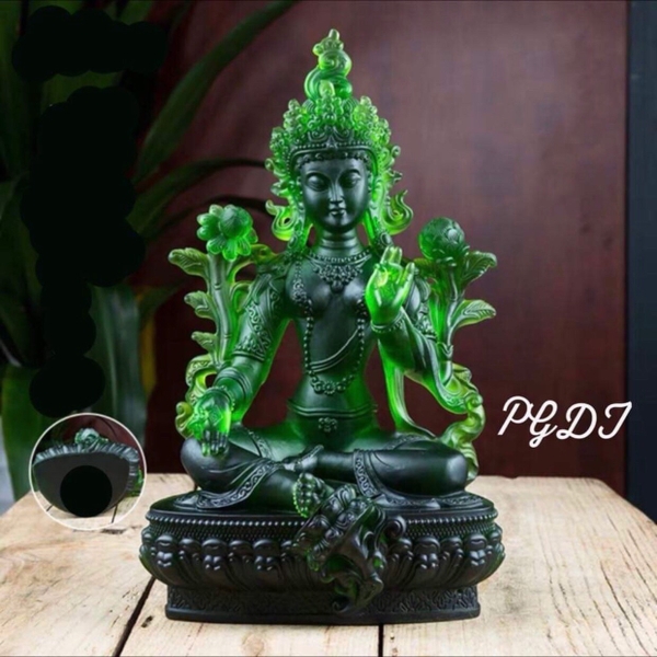 LỤC ĐỘ MẪU GREEN TARA bằng đá liuli