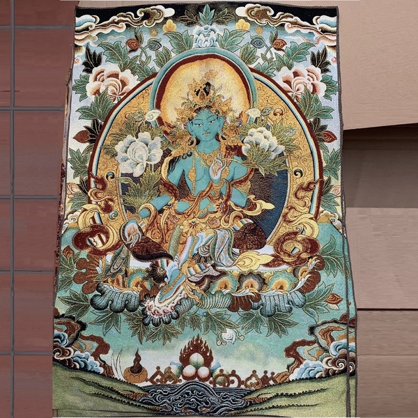Tranh Thangka Green Tara Lục Độ Mẫu