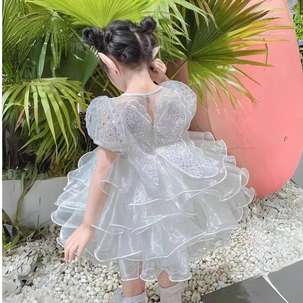Đầm xoè tầng tiên bướm cho bé gái