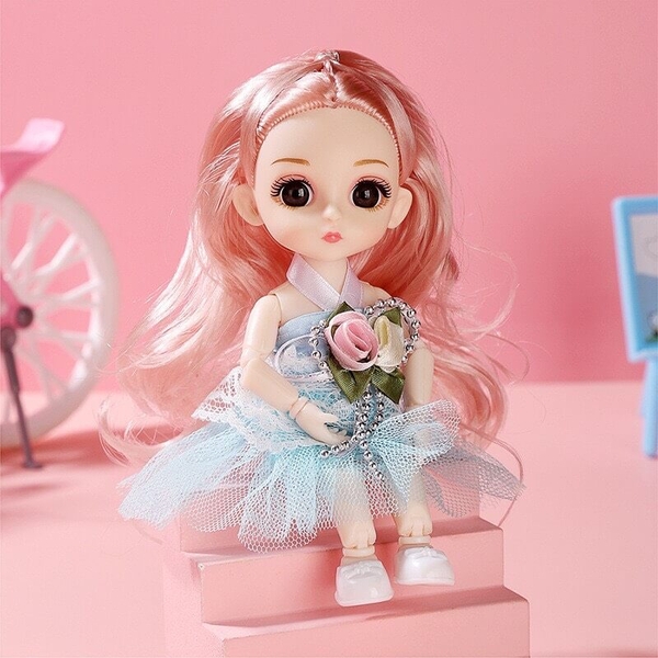 Búp bê công chúa cao 30CM 22 khớp kèm đầm hồng phấn đính hoa nhí được shop  thiết kế riêng - HD Shop