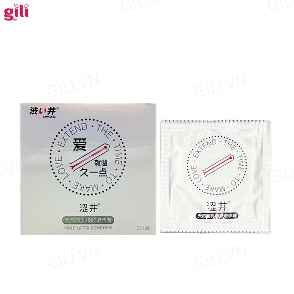 Bao cao su Drywell Long Lasting hộp 3 chiếc kéo dài thời gian chính hãng