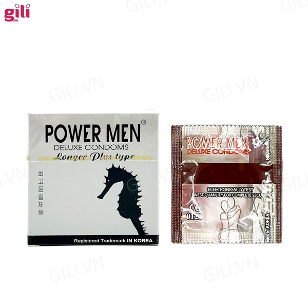 Bao cao su Powermen Longer Plus hộp 3 chiếc kéo dài thời gian chính hãng