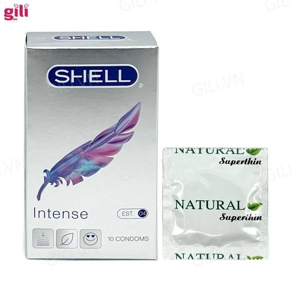 Bao cao su siêu mỏng Shell Intense hộp 10 chiếc chính hãng