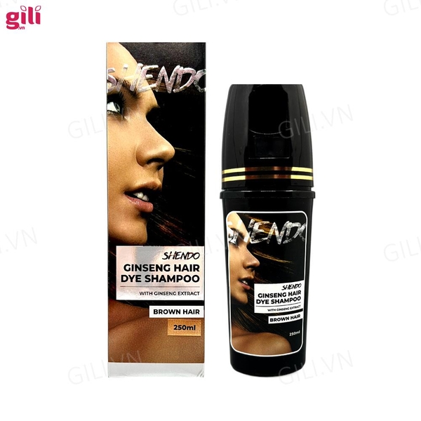 Dầu gội Shendo Ginseng Hair Dye Shampoo Brown Hair 250ml chính hãng