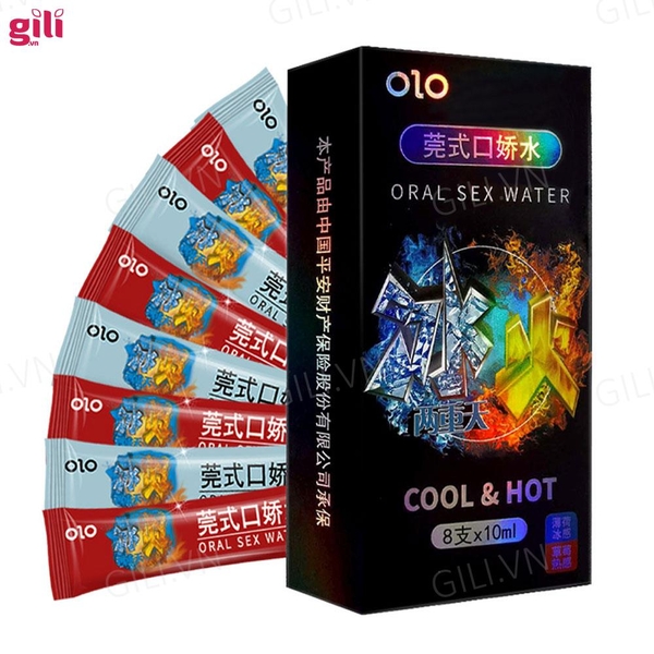 Nước Olo Oral Sex Băng Hoả hộp 8 gói 10ml tăng khoái cảm chính hãng
