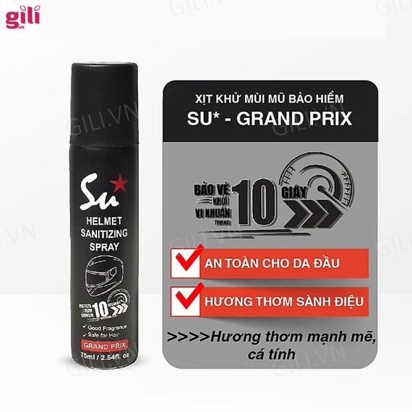 Xịt khử mùi nón bảo hiểm Su Star Grand Prix 75ml chính hãng