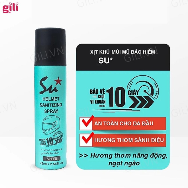 Xịt khử mùi nón bảo hiểm Su Star Speed 75ml chính hãng