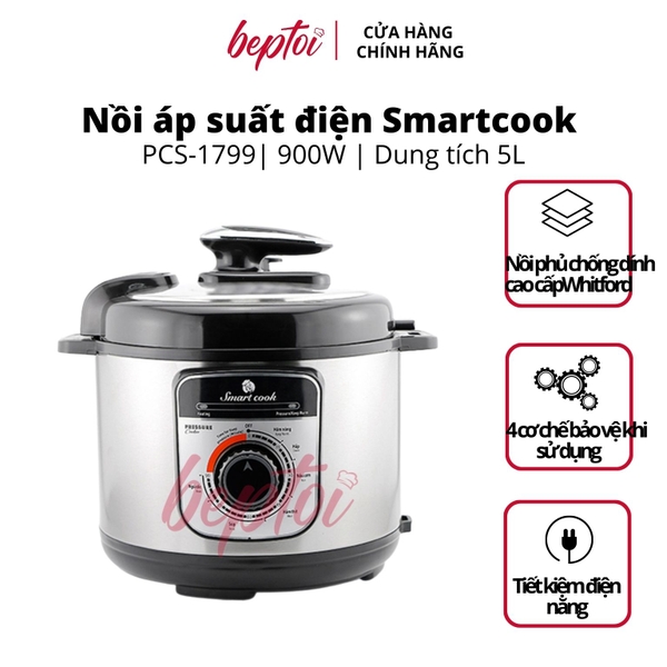 Nồi áp suất đa năng Smartcook 5L, nồi áp suất điện đa năng Smartcook PCS-1799