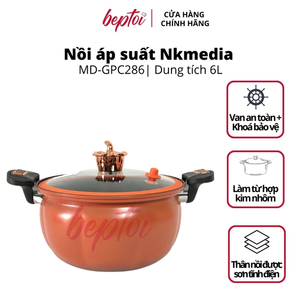 Nồi áp suất bí ngô 6L Nkmedia MD-GPC286